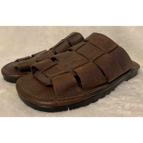 NEW Mens Leather Fisherman Sandals Sz 8 Brown - Picture 2 of 8
